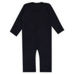Full-sleeve snap button baby romper front view — 220 GSM super combed cotton, custom manufactured by Cotton Basket