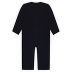 Back view of full-sleeve custom baby romper — solid colour, clean finish, 220 GSM super combed cotton