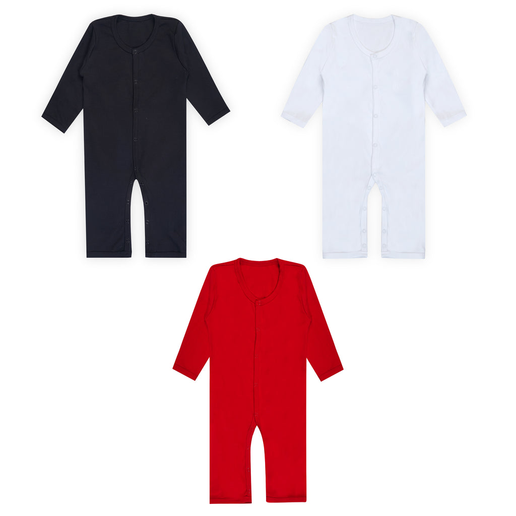 Custom baby rompers manufactured by Cotton Basket in black, white and red — 50s interlock super combed cotton 220 GSM, Tiruppur